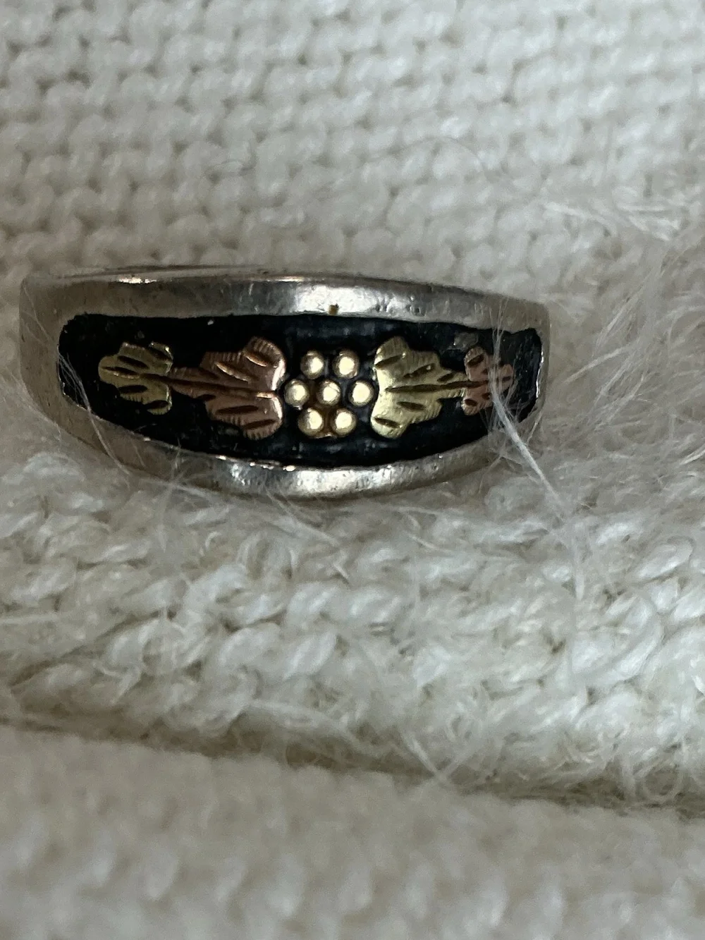 Vintage Dakota Designs .925 Signature Leaf and Flower Ring size 12